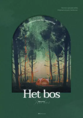 Een donkergroene, dromerige cover voor conceptromans