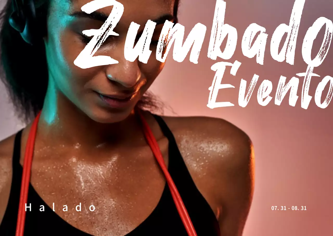 Cartel horizontal de salud con foto deportiva naranja