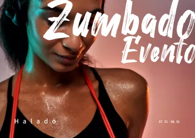 Cartel horizontal de salud con foto deportiva naranja