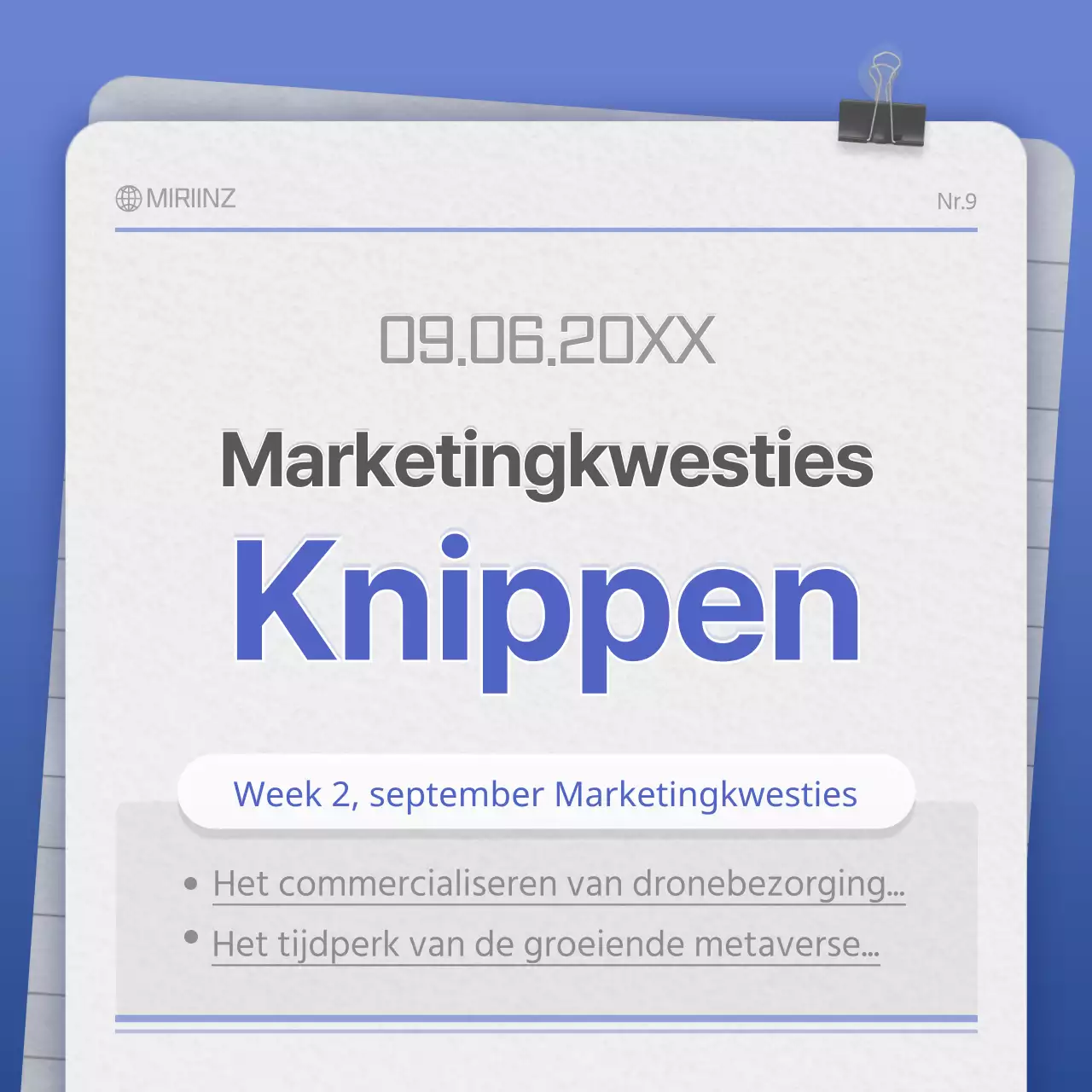 Papierstructuurkaart in blauw en grijsConcept NewsClipping