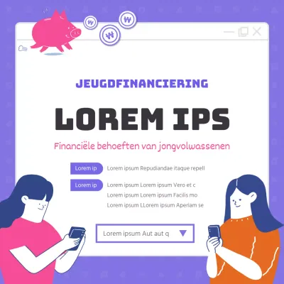 Paars getinte financiële talkshow-inhoud