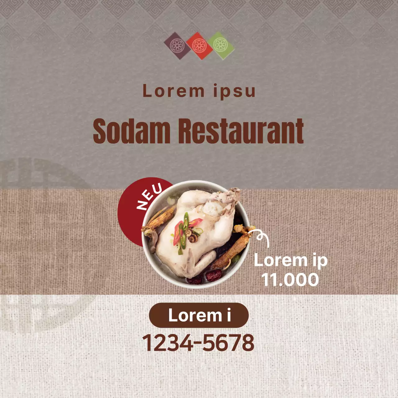 Braune Foto-Highlights Traditionelles Restaurant Japanische Soba-Nudeln