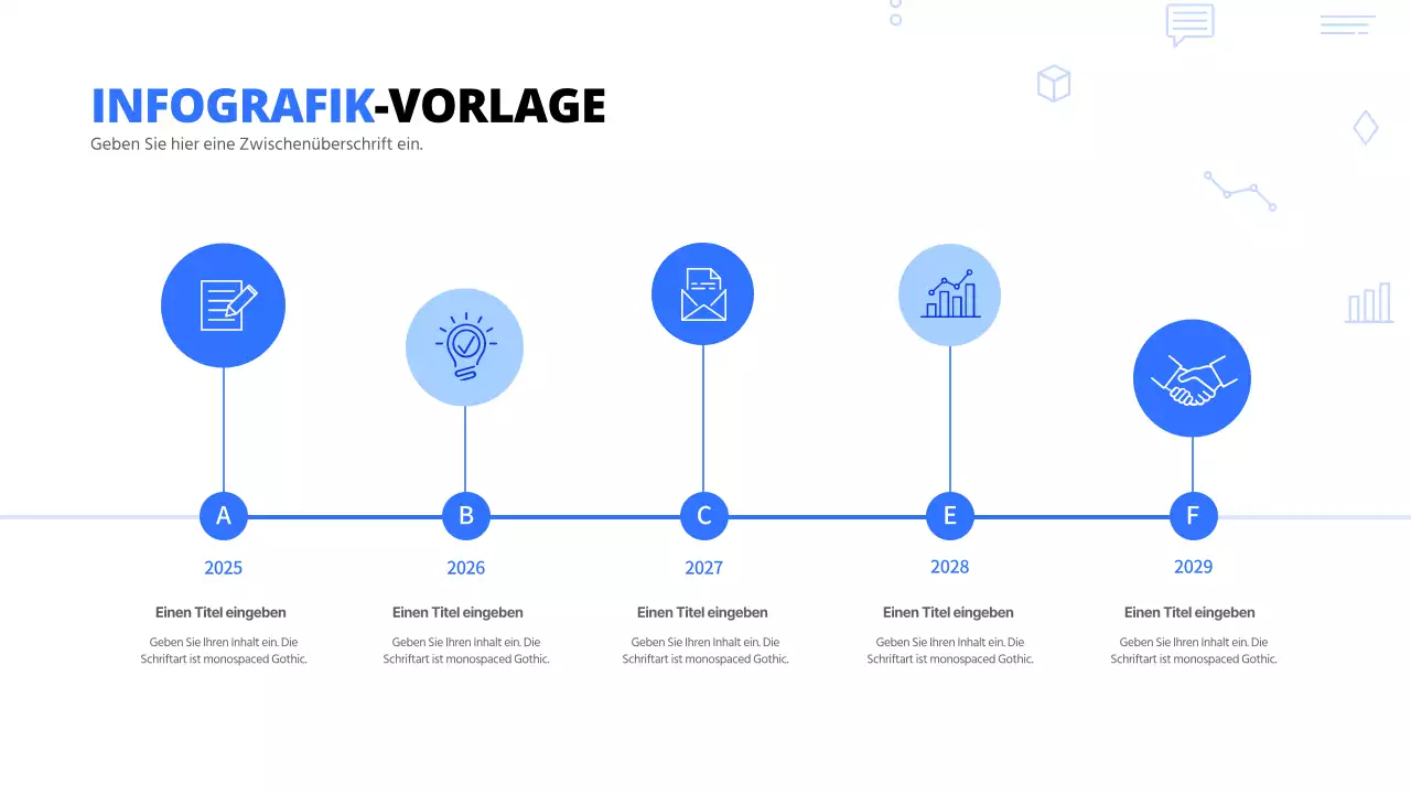 Blauer ton saubere zeitleiste infografische geschäftsvorlage