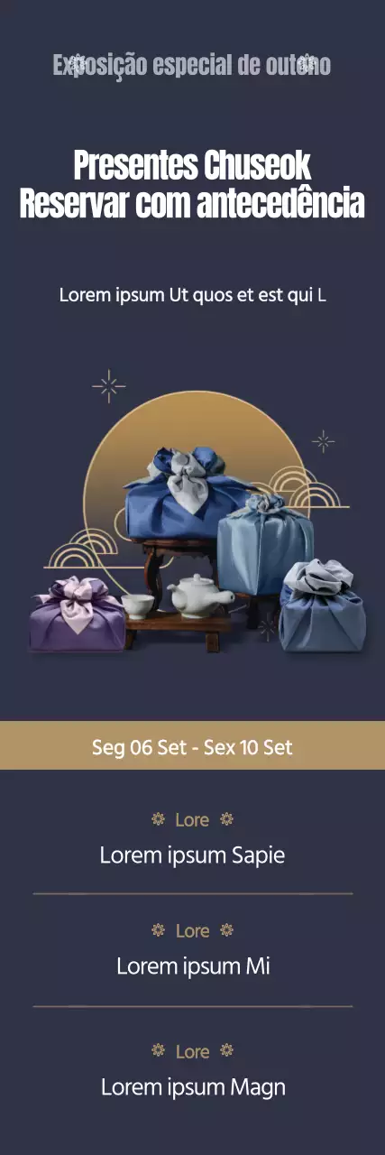 Faixa de oferta Obon em azul marinho
