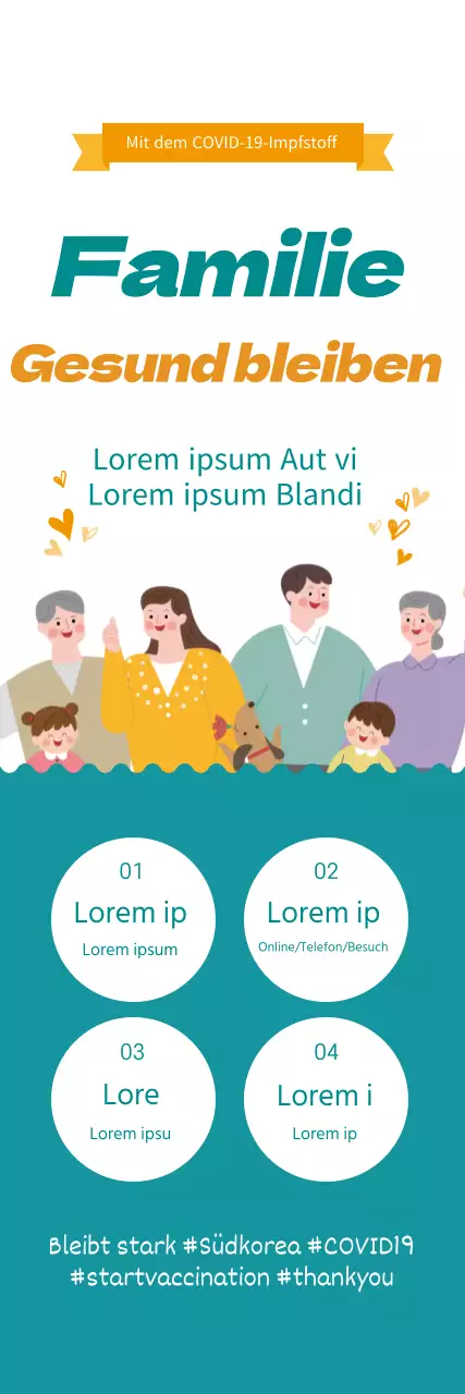 Blaue und gelbe Illustration sauber Impfstoff Förderung