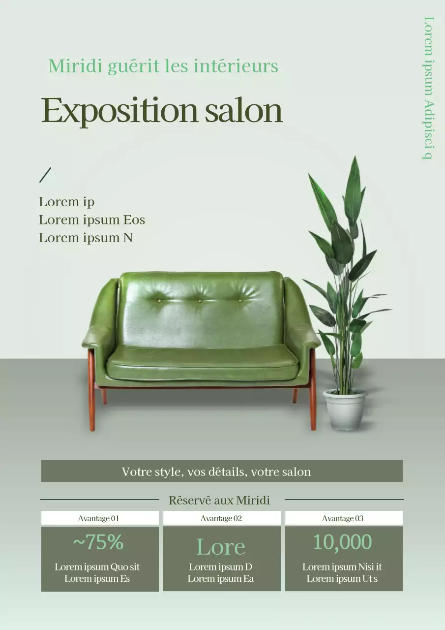 La photographie verte met en valeur le mobilier propre Promouvoir votre événement