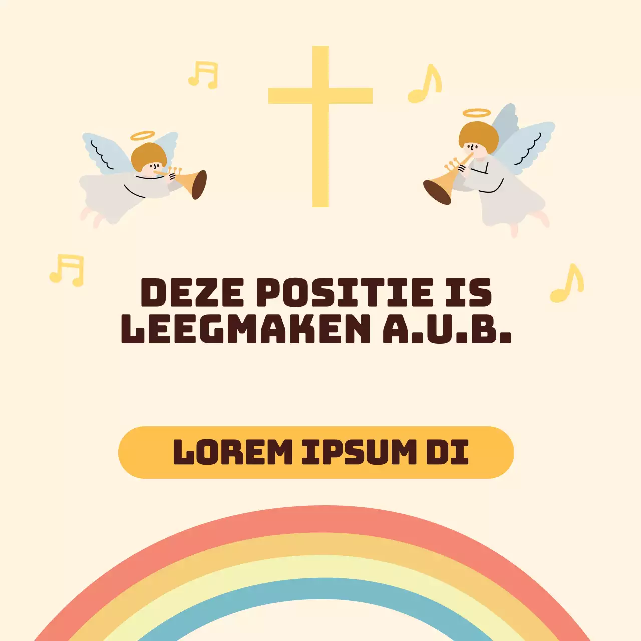 Gele illustratie schattige kerk corona afstand