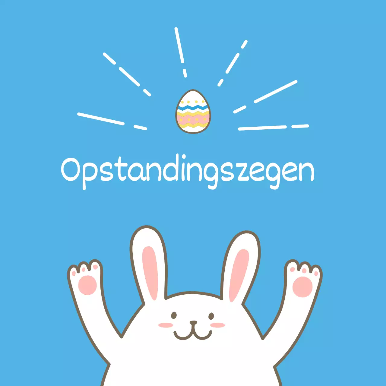 Schattige paaskerk cirkelsticker in lichtblauw