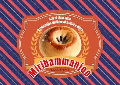 Un cartel de inspiración retro para el lanzamiento de Bam Manju con un estampado de peines.
