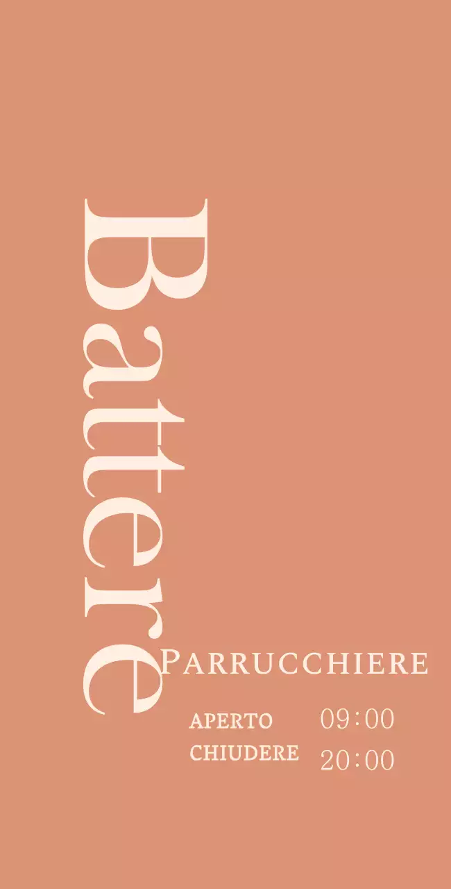 Insegna di un salone di parrucchieri con titolo in inglese su sfondo rosso attenuato