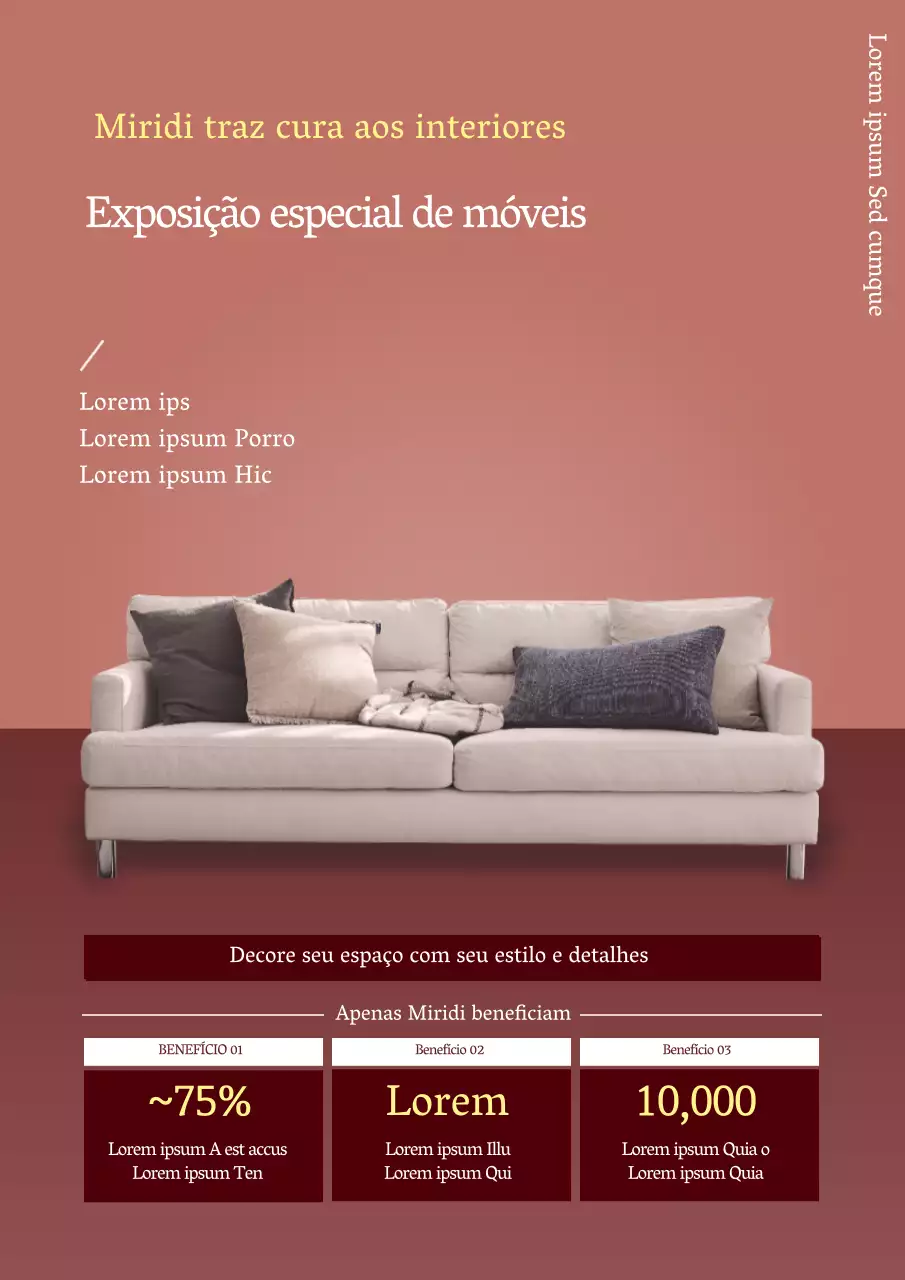 A fotografia cor-de-rosa destaca o mobiliário limpo para promover o evento