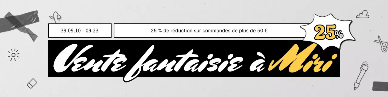 Papeterie fantaisie simple en noir et blanc en vente
