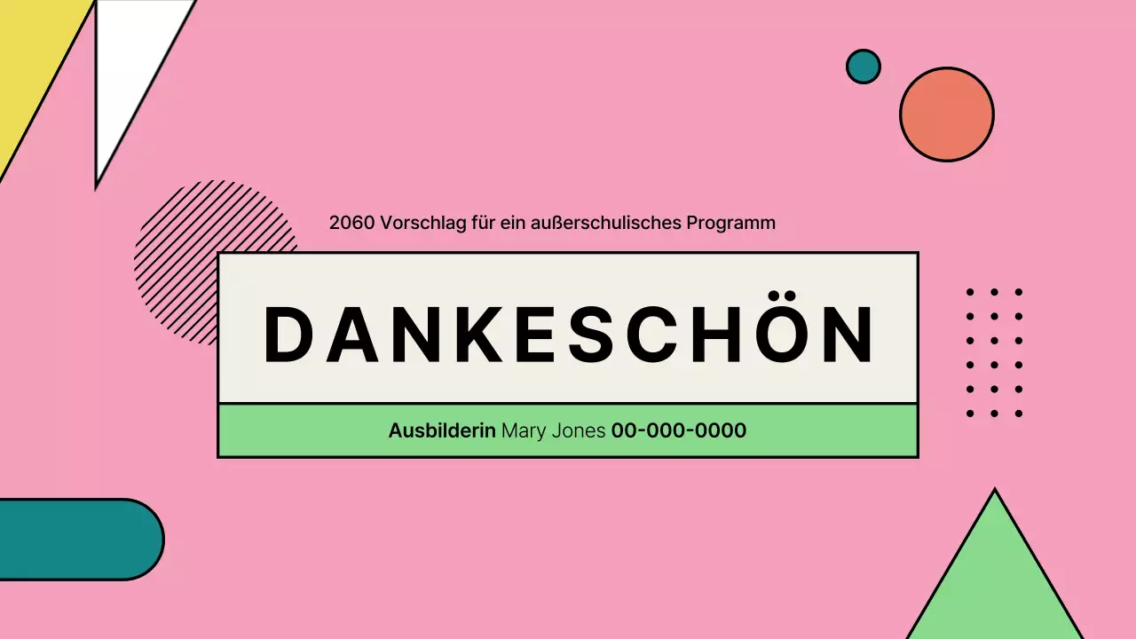 Portfolio von Vorschlägen für rosa außerschulische Programme