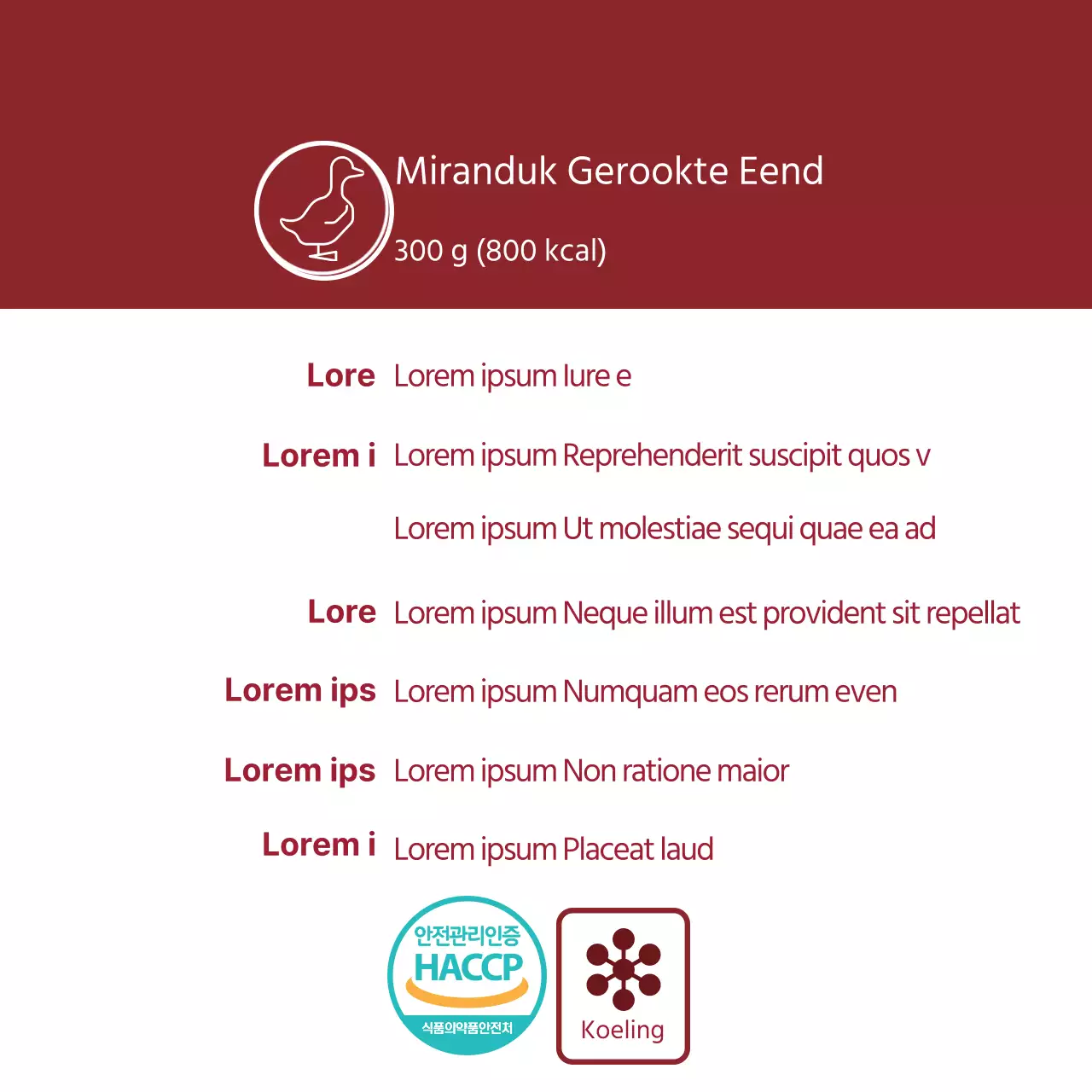 Rood logo duidelijk voedsel gerookt eend detail etiket