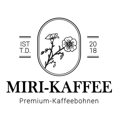 Emotionale botanische Illustration Logo Stil Cafe in schwarz