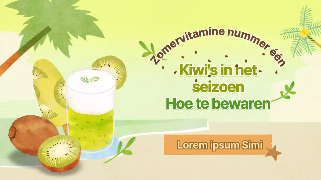 Hoe kiwi thema op te slaan met groene aquarel illustratie concept