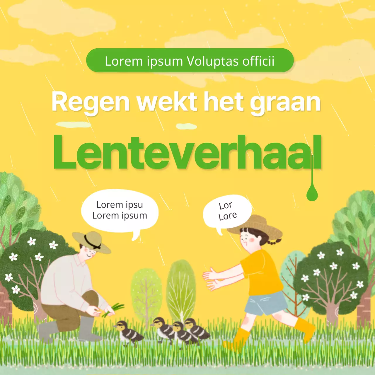 Landelijke kaart nieuws met gele achtergrond