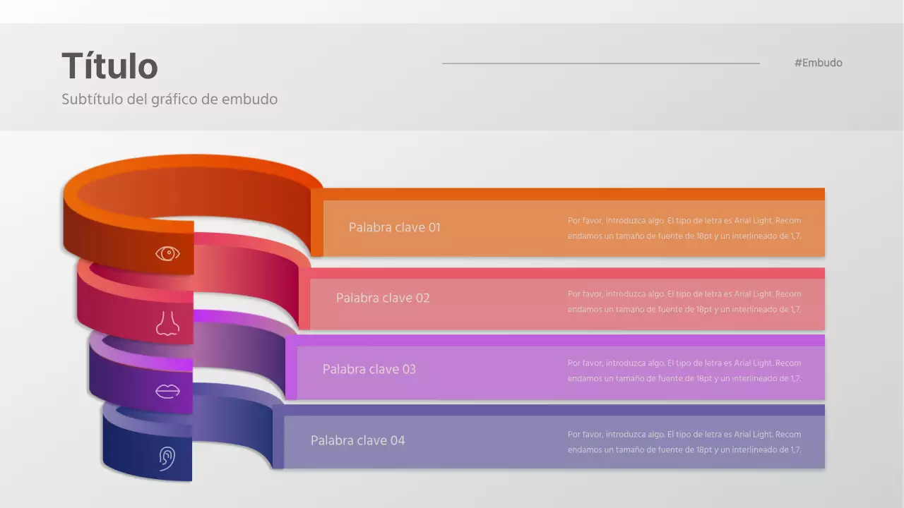 Gráfico de embudo con un sencillo concepto tridimensional