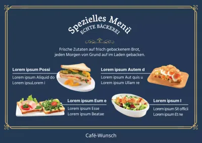 Einfache Brunch-Café-Menü Tafel Restaurant Transparenz Papier