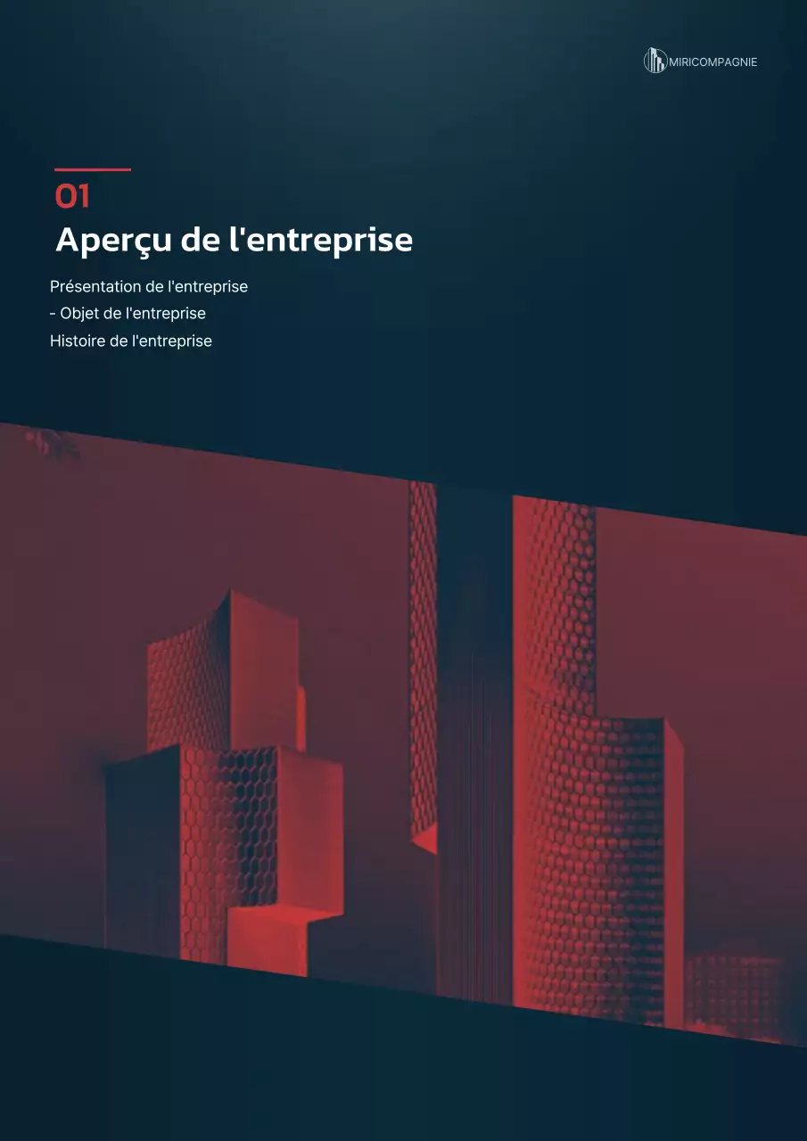 Concept graphique de plan d'affaires en bleu marine et rouge
