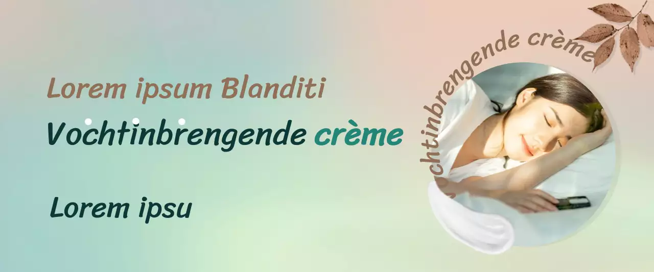 Herfst stemming vochtinbrengende crème cosmetica promotionele banner in bruin en turquoise horizontale rechthoek