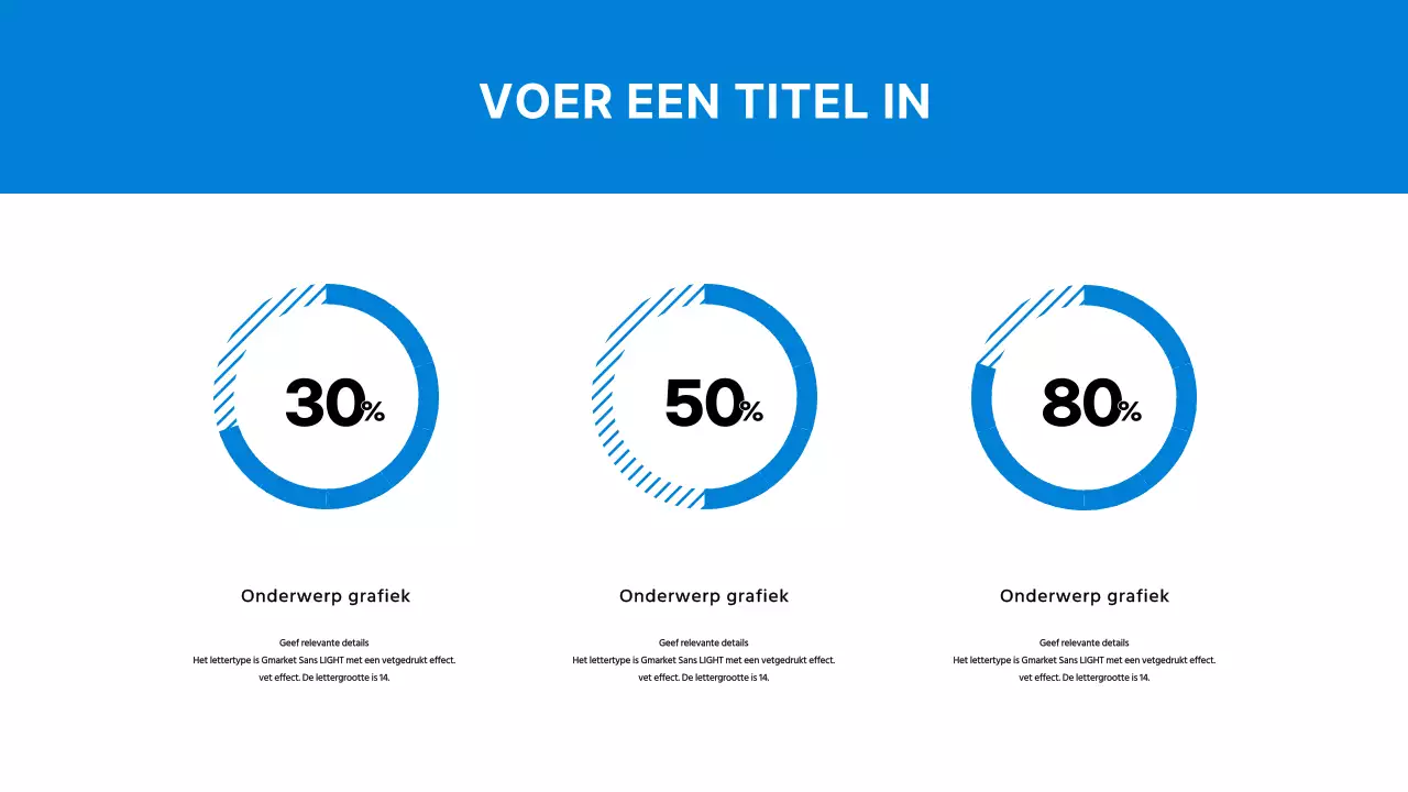 Eenvoudige donutgrafiek infographic in blauw