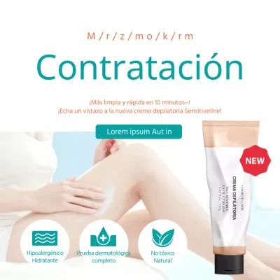 Menta y beige fotos y productos destacados Reclutamiento para prueba de crema depilatoria