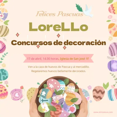 Concurso de decoración de Pascua tema de promoción de la iglesia en beige