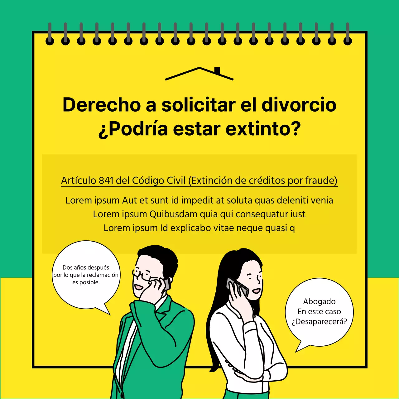 Tarjeta amarilla y verde de asesoramiento jurídicoNoticias