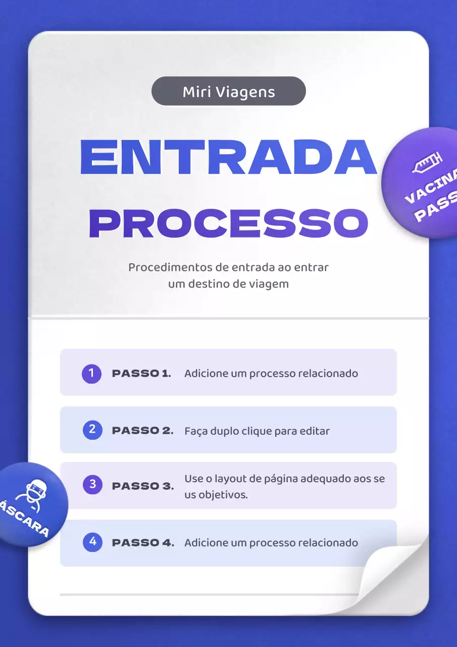 Aviso de passe de quarentena com conceito de passaporte azul e roxo