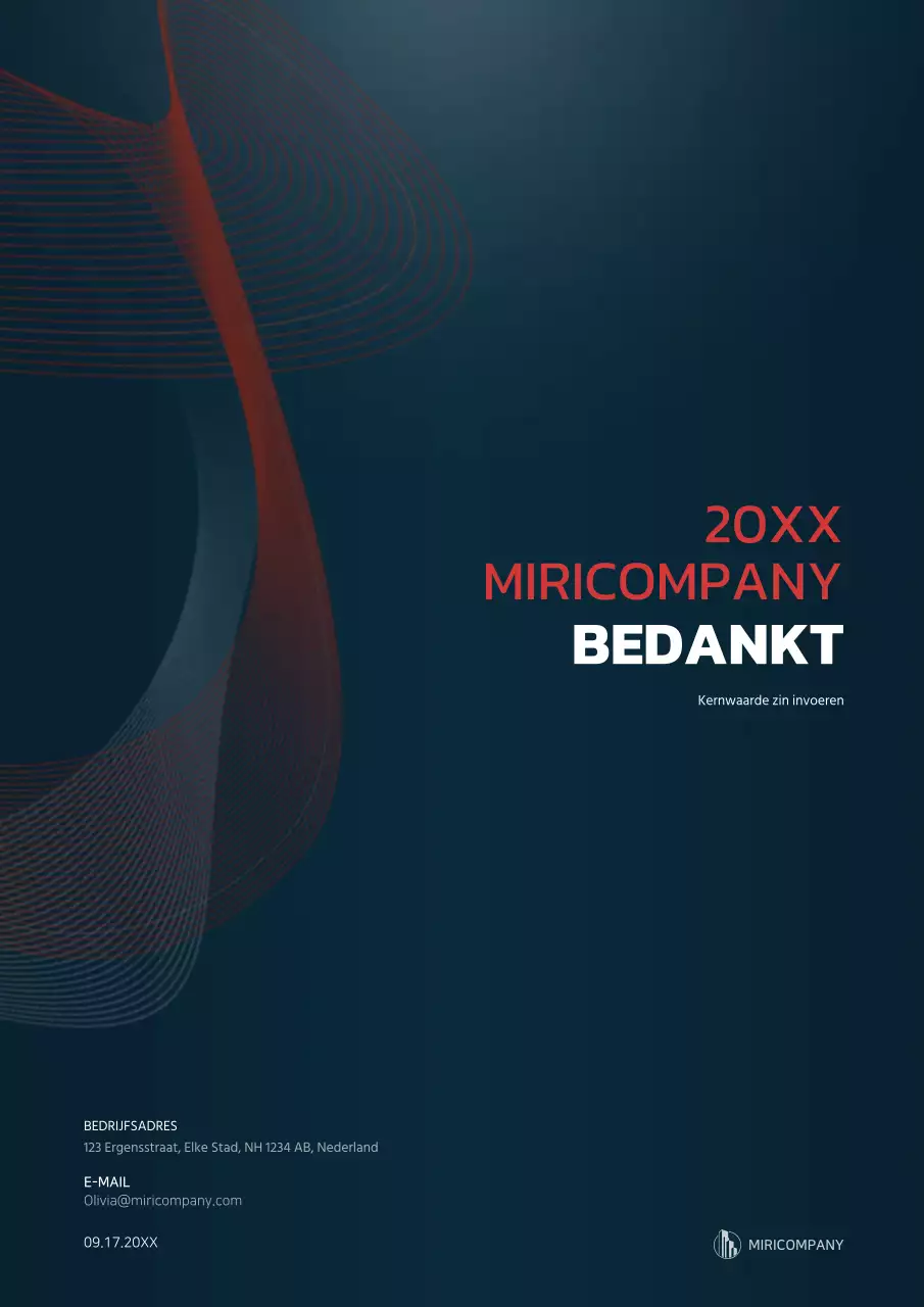 Grafisch concept ondernemingsplan in marineblauw en rood