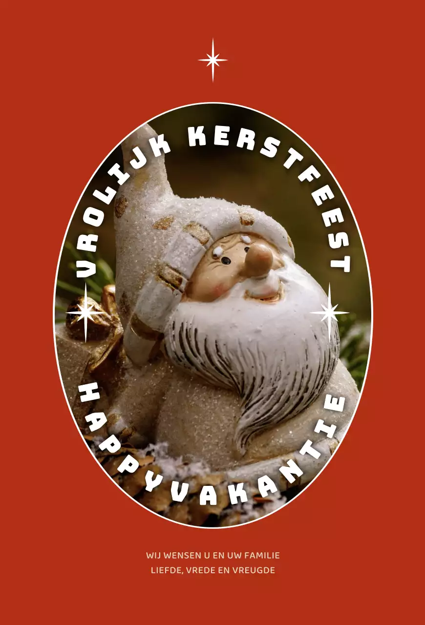 Rode kerstfoto kerstkaart