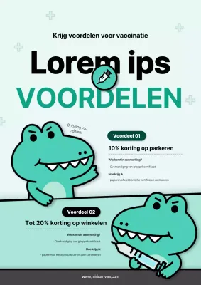 Schattige groene illustratie van de voordelen van vaccins