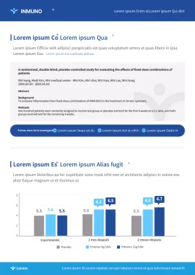 Un documento limpio de ventas farmacéuticas en azul y gris