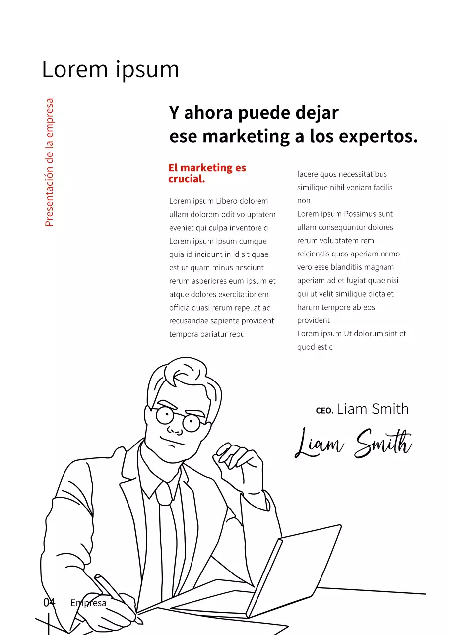 Modelo de documento vertical inspirado en un edificio urbano rojo y negro