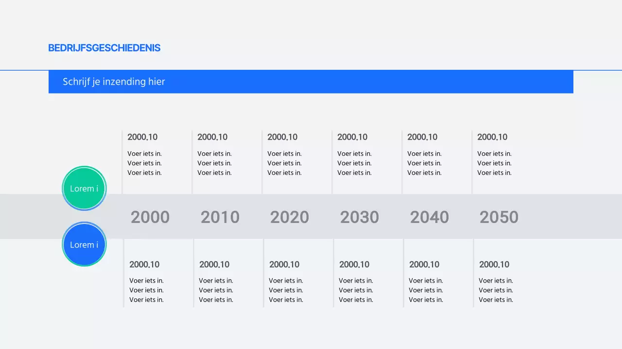 Blauw en mint zakelijke tijdlijn