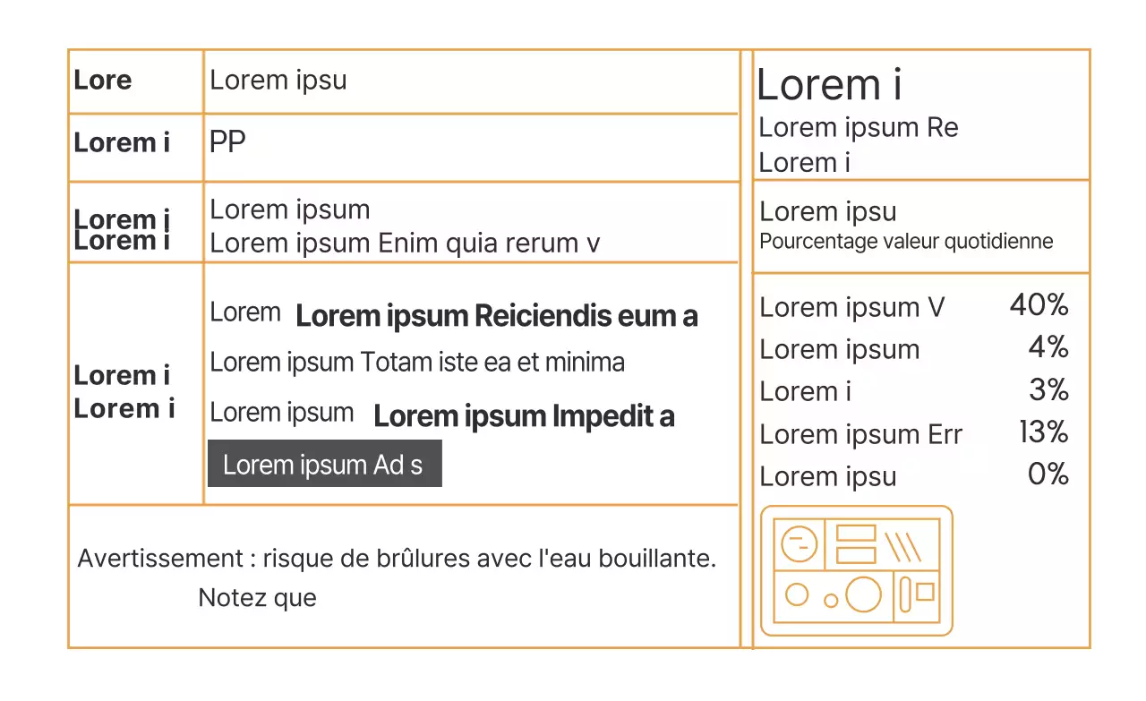 Etiquette de détail pour le curry alimentaire avec lettres jaunes