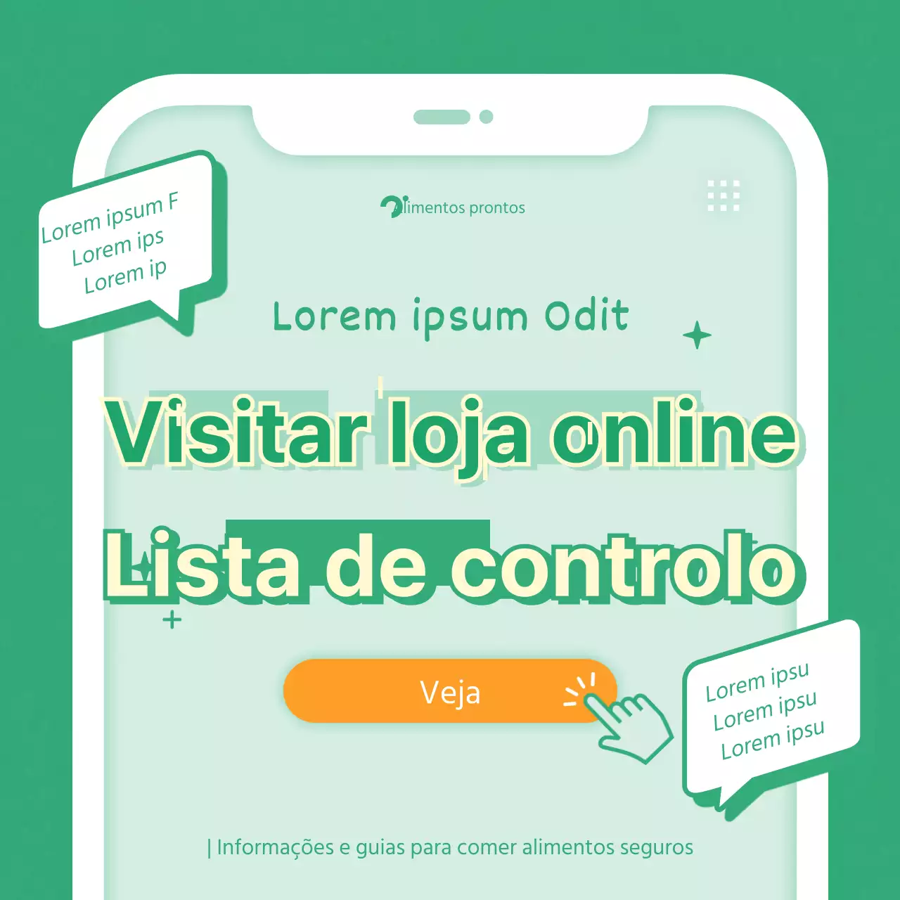 Verde Tom Laranja Ponto Simples Ilustração Cartão do Dia da Segurança Alimentar Notícias