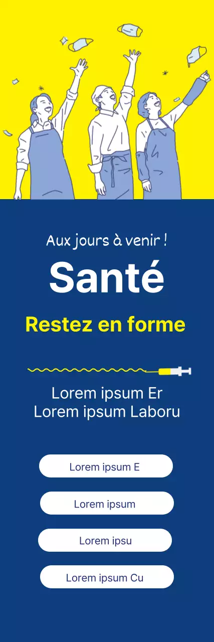 jaune bleu marine illustration propre corona vaccin