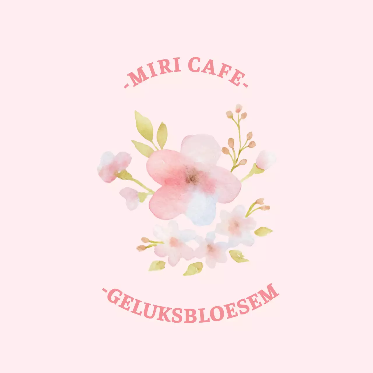 Keurig lente café label met roze illustratie