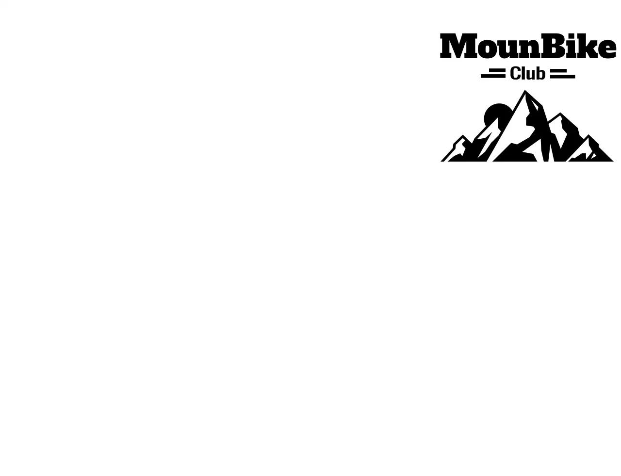 Mountainbike club concept met eenvoudige zwarte bergen en fietsen illustratie