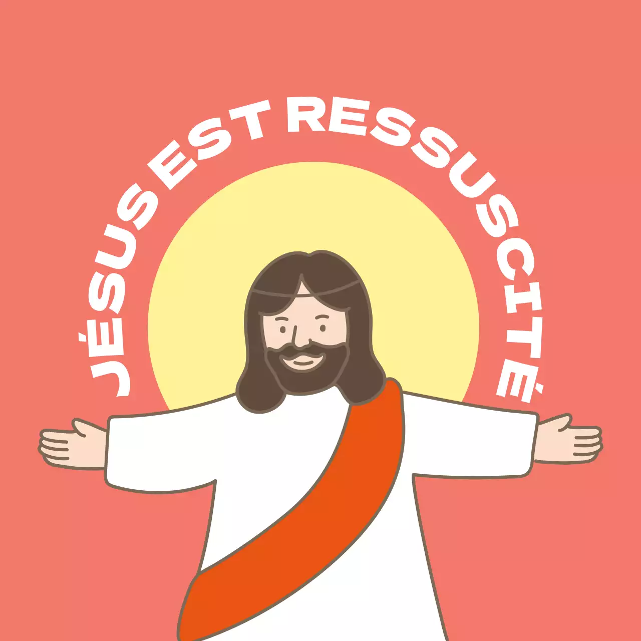 Autocollants multicolores illustrés en forme de cercle pour l'église de Pâques