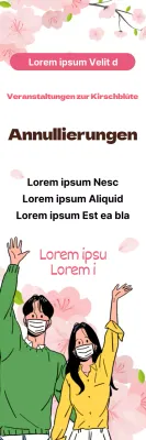 Absagen von Veranstaltungen zur Kirschblüte - übersichtlich in rosa dargestellt