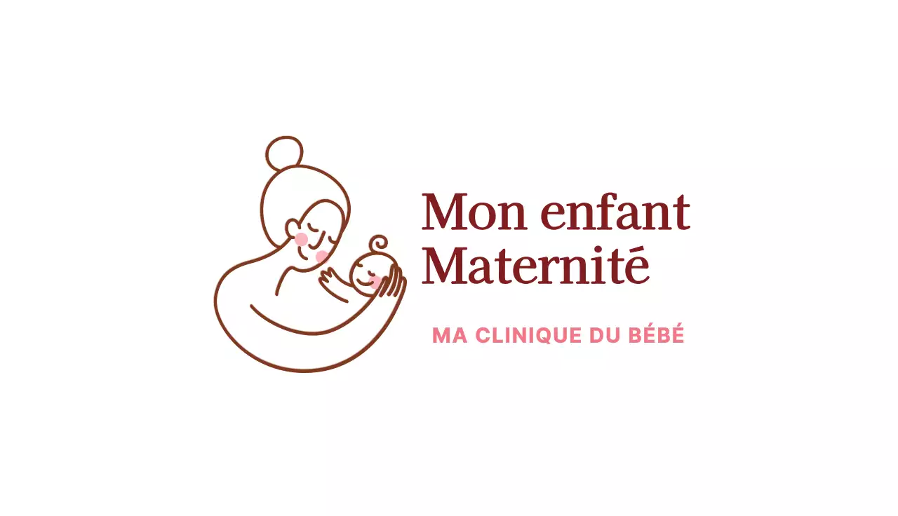 Carte de visite d'un hôpital de maternité avec illustration rose