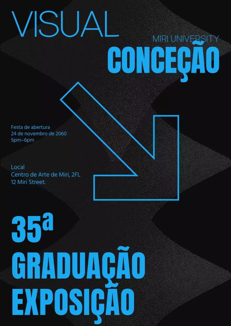 Exposição de graduação de tipografia e pontas de seta