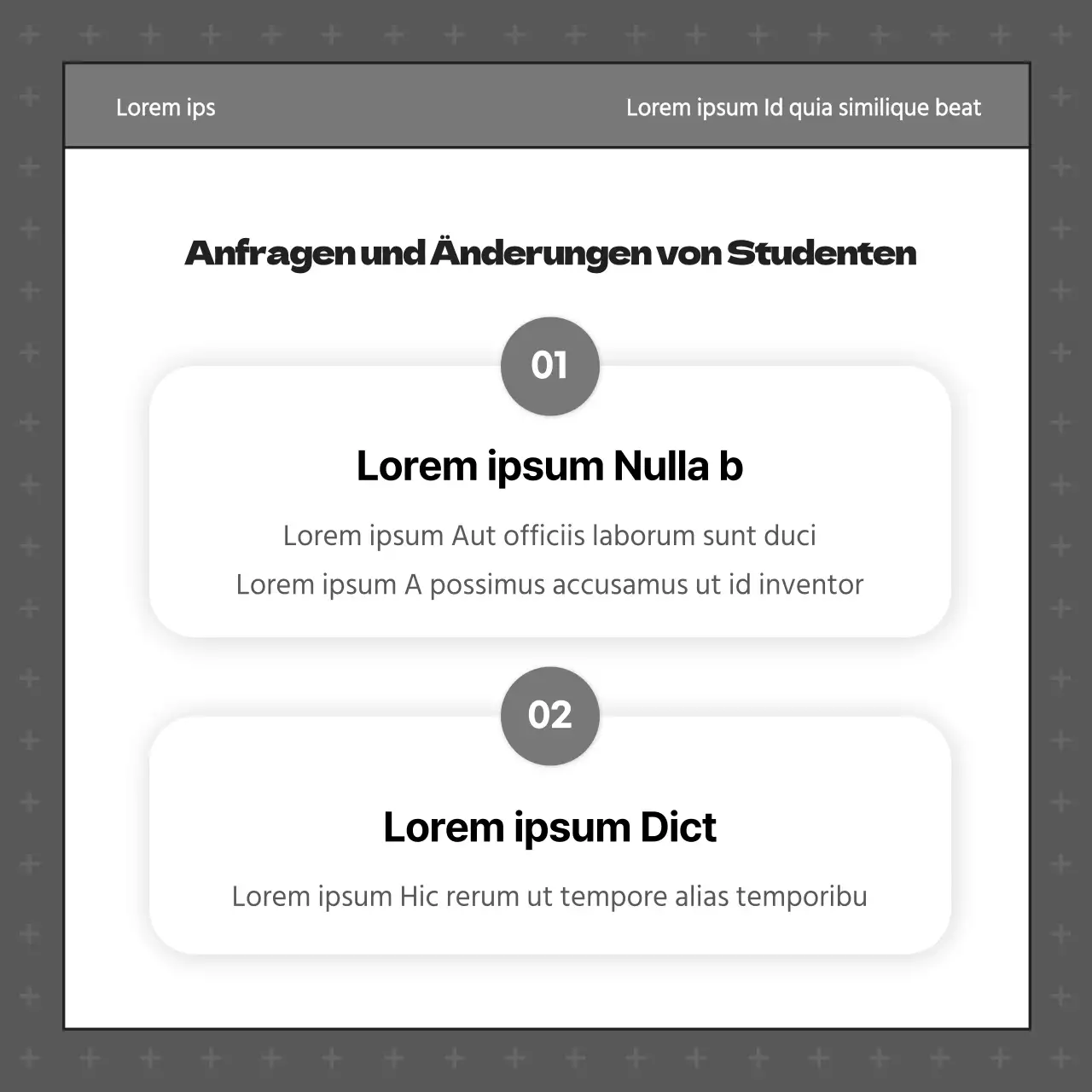 Ein einfacher grauer und schwarzer Tätigkeitsbericht der Studentenvereinigung