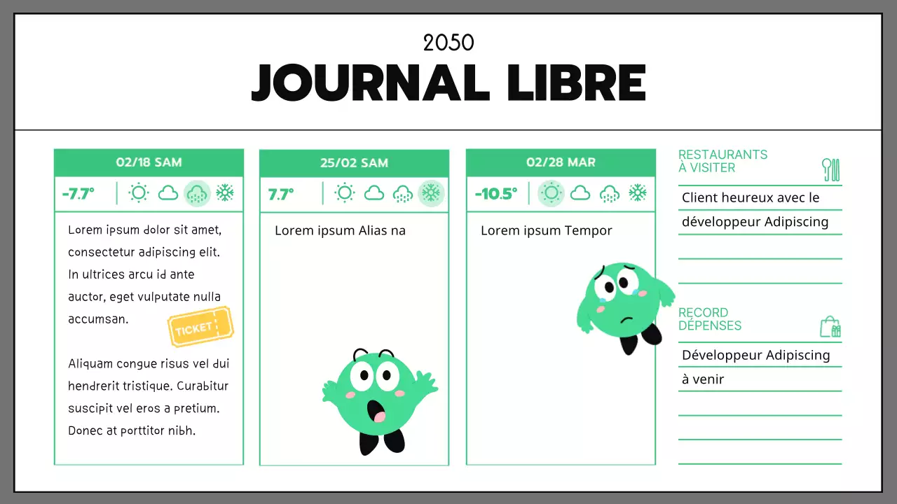 Business GoodNotes avec des lignes noires de couleur menthe