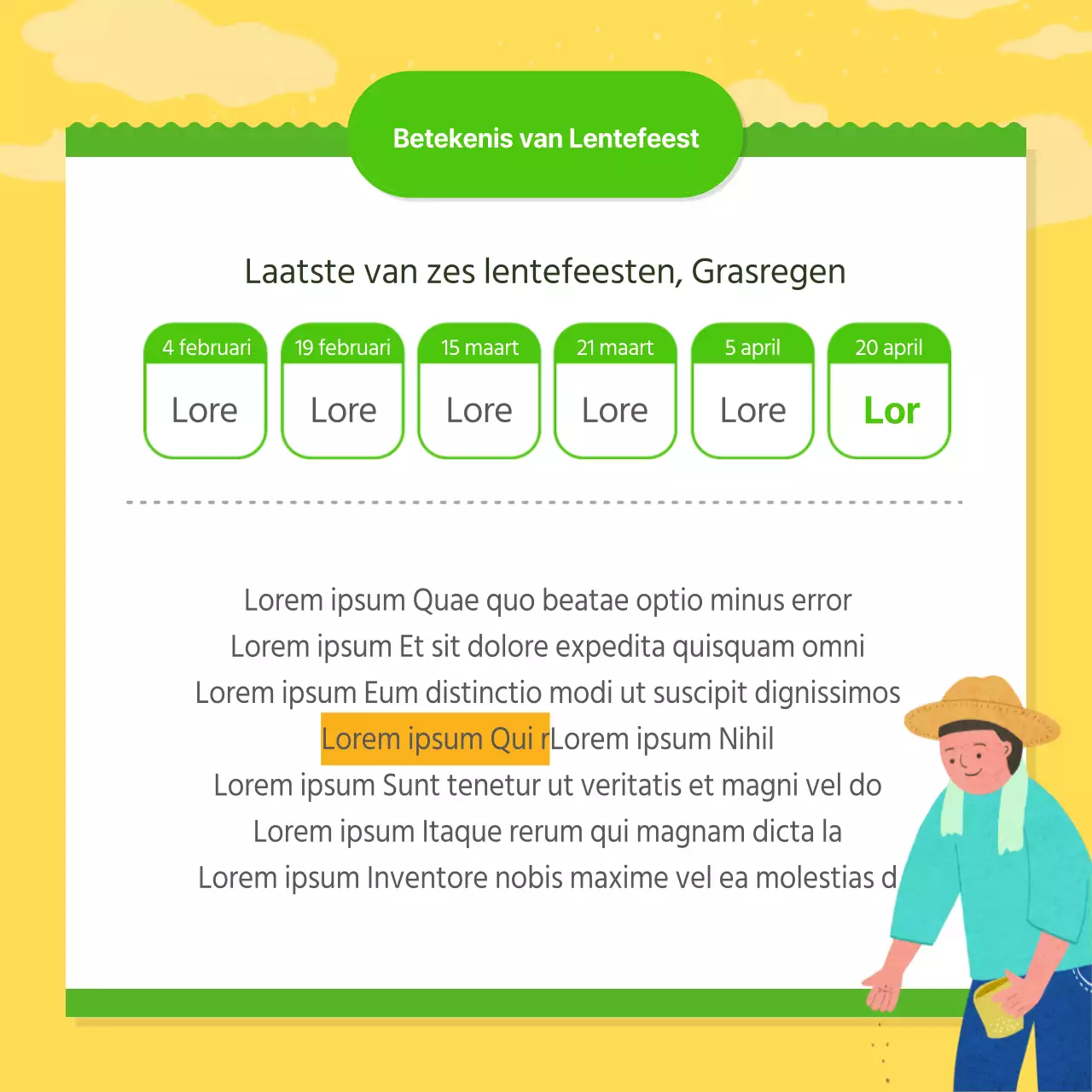Landelijke kaart nieuws met gele achtergrond