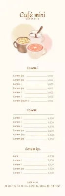 Bannière illustrée pour le menu d'un café