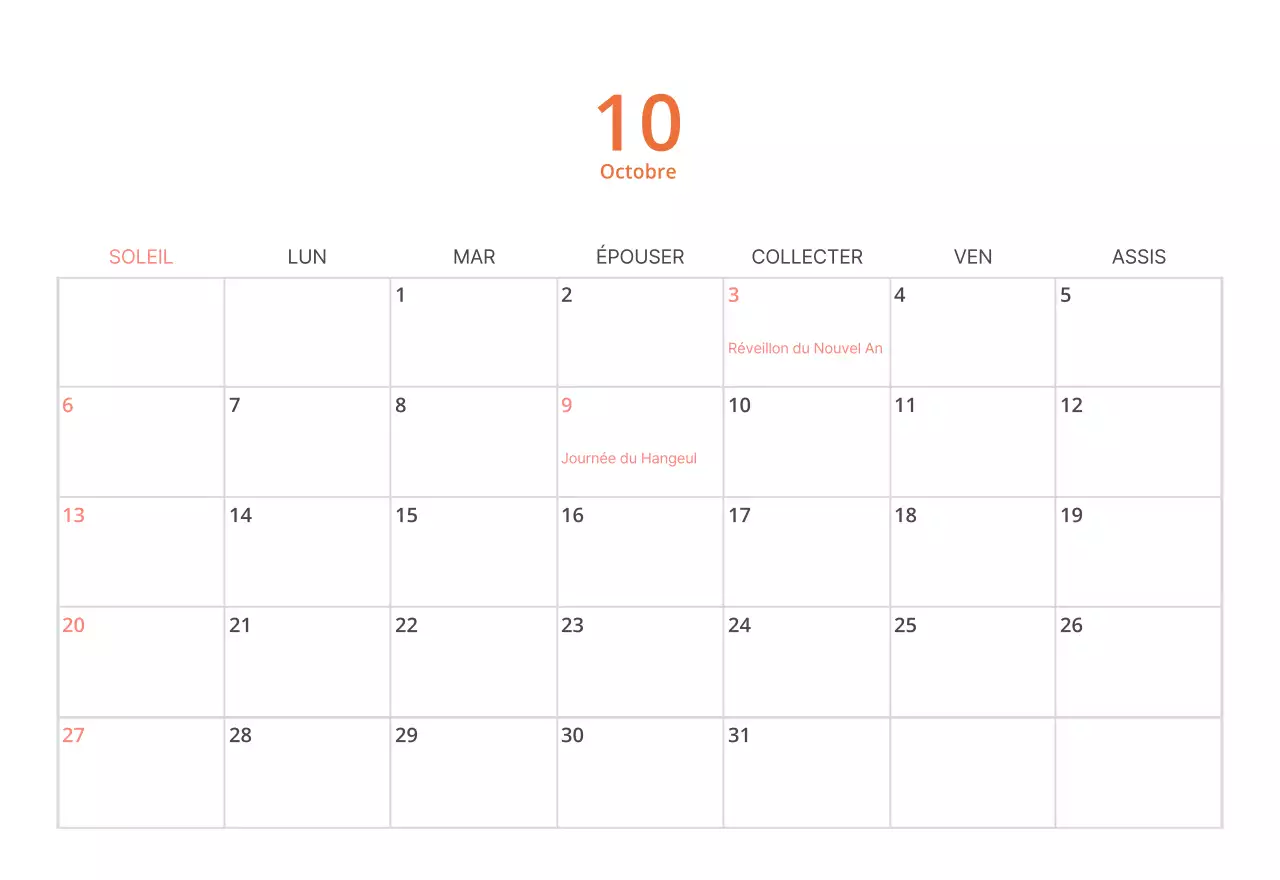 Calendrier de bureau illustré vert sur le thème de la famille